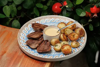 Grilled Beef Tongue With Potatoes